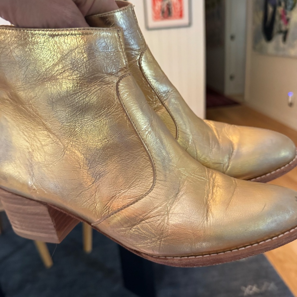 Esquivel Gold Metallic Ankle Boots - Size 9 - Picture 4 of 9